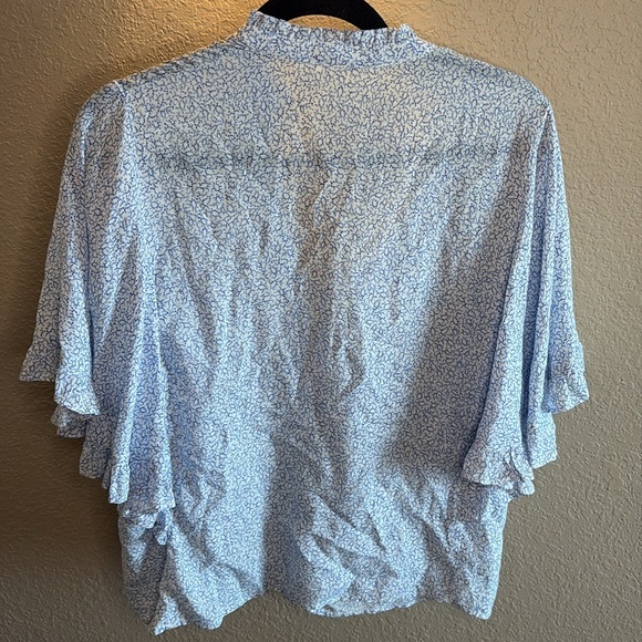 Anthropologie Maeve Blue Botanical Print top/ Size small - Picture 9 of 10